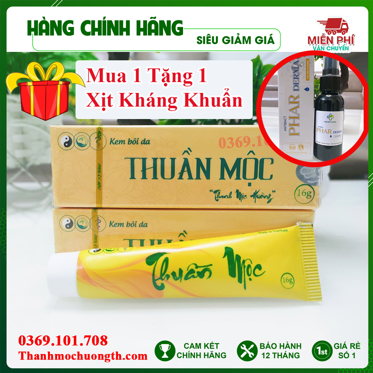 Mua kem Thuần Mộc tặng ngay xịt kháng khuẩn