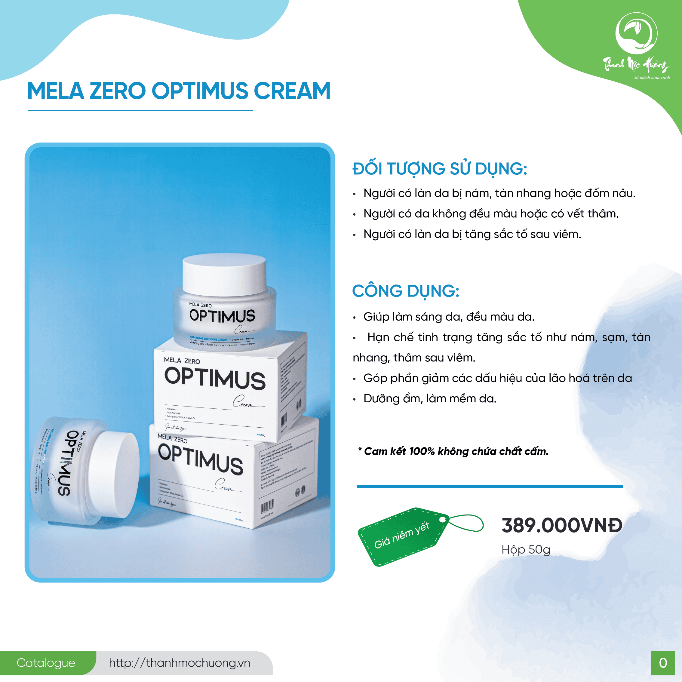 Công dụng Kem nám Optimus Thanh Mộc Hương