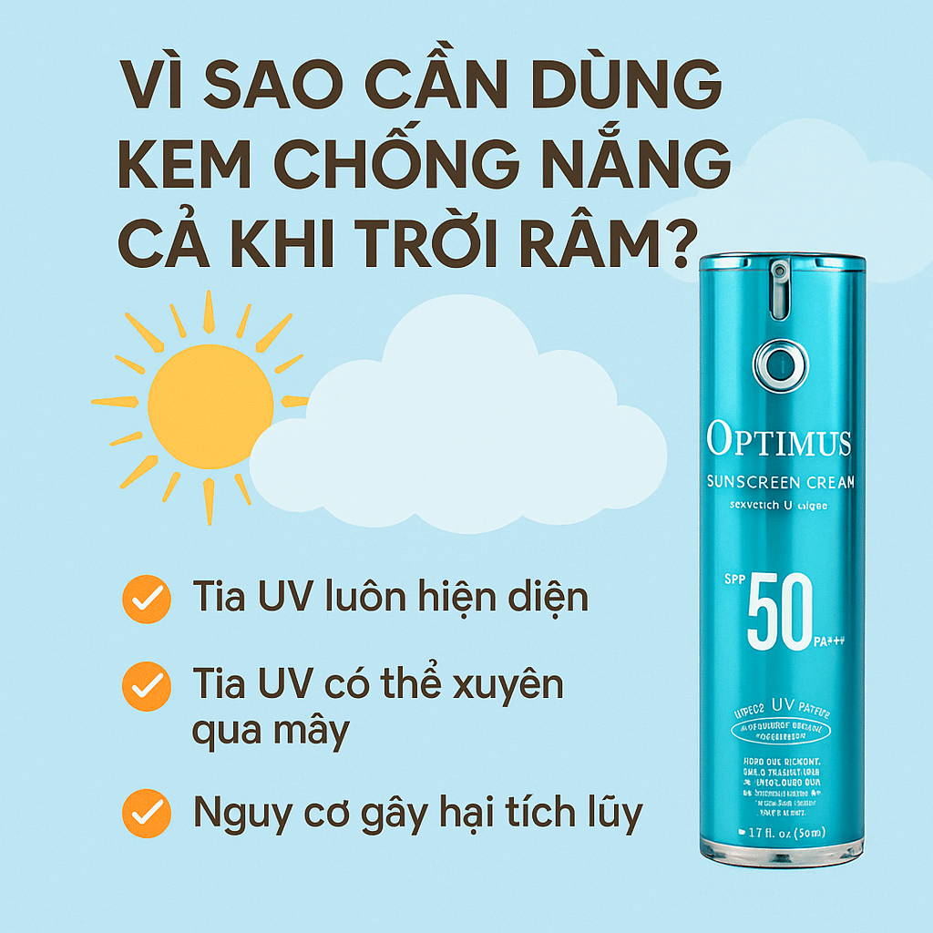 Ảnh mô tả vì sao cần dùng kem chống nắng cả khi trời râm