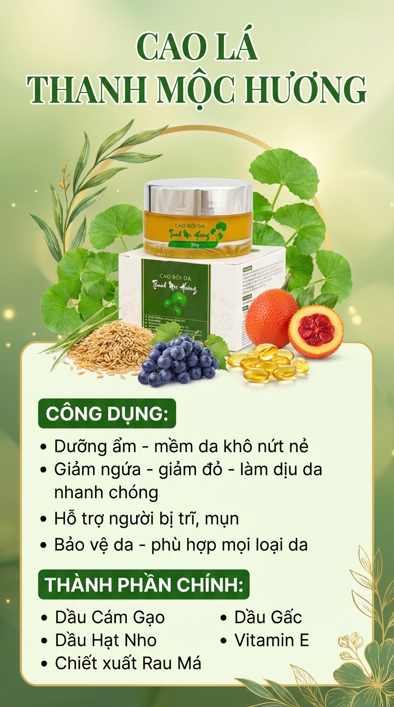 Cao Lá Thanh Mộc Hương mẫu mới nhất Cao Lá Thanh Mộc Hương mẫu mới nhất