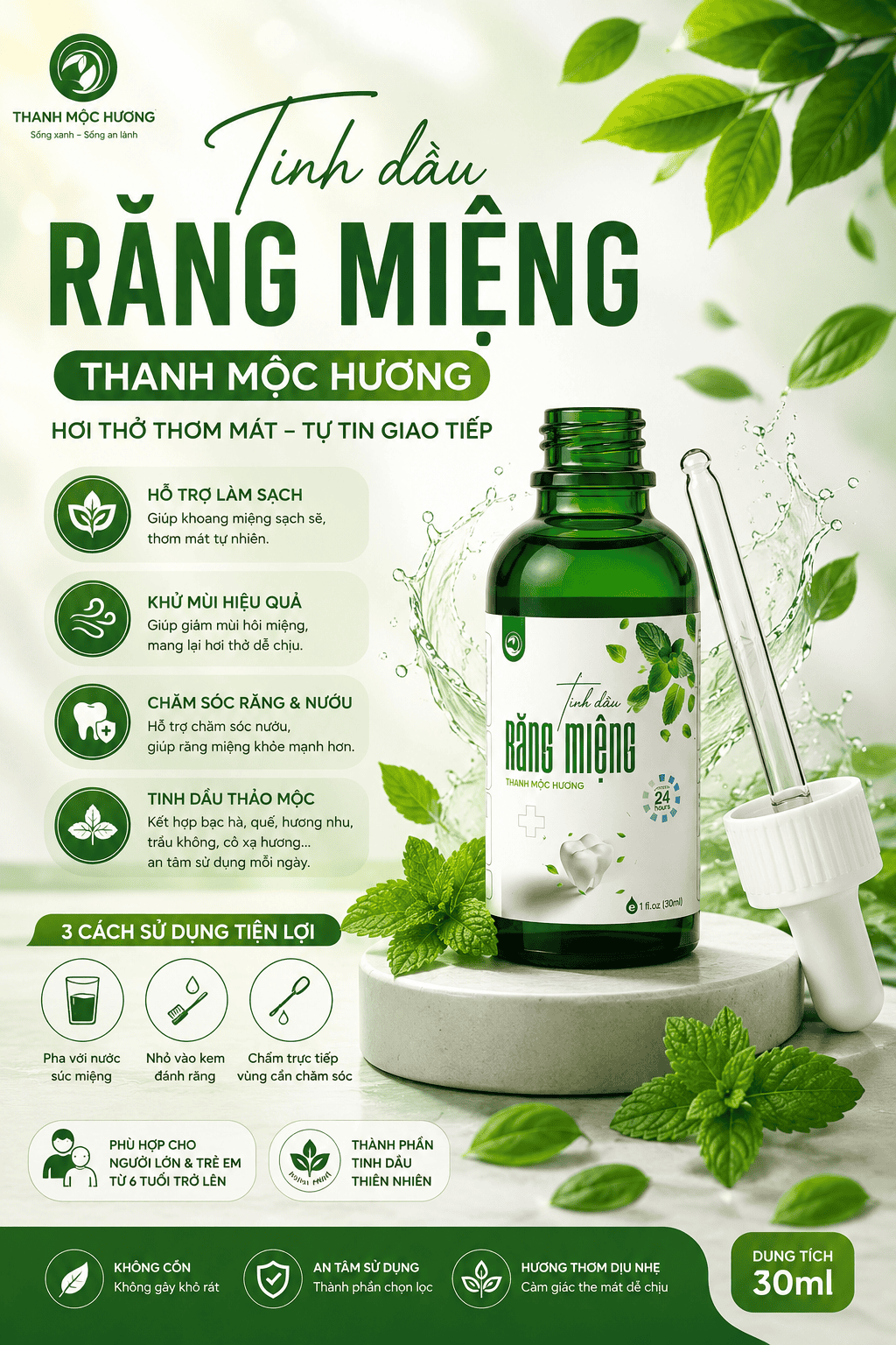 Tinh dầu răng miệng thanh mộc hương