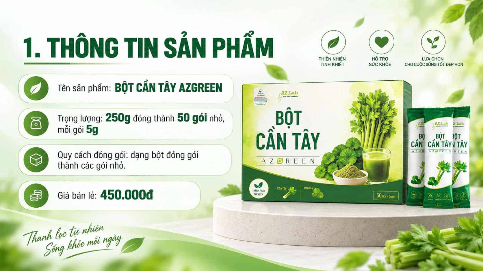 Bột Cần Tây Azgreen Thanh Mộc Hương